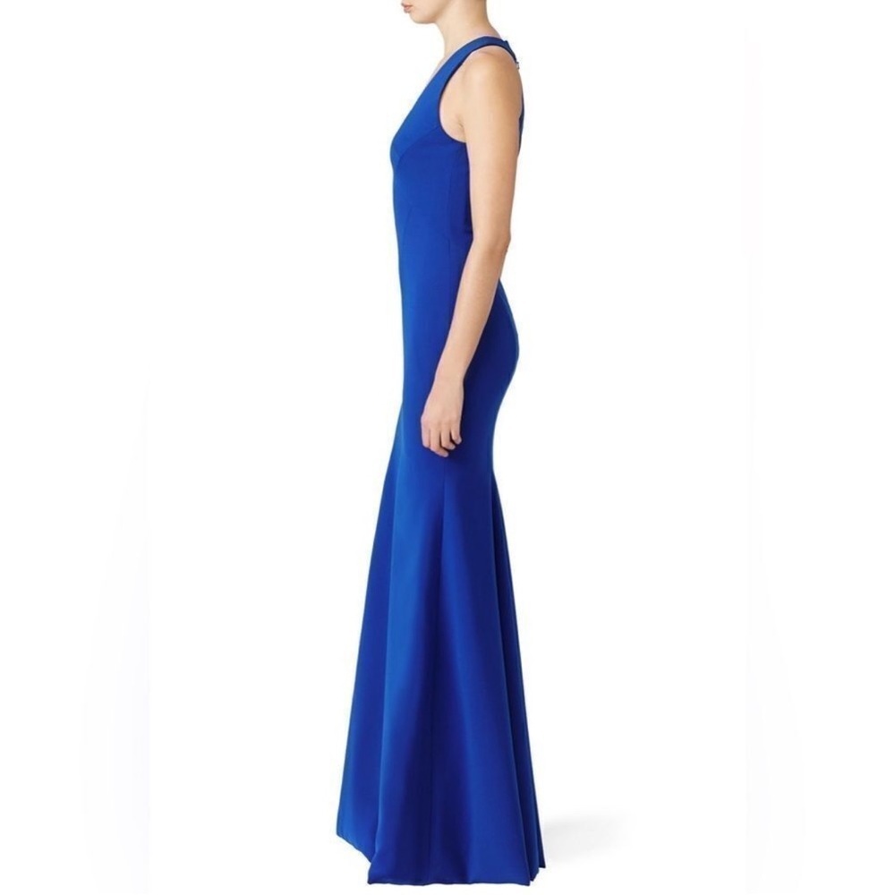 Theia Womens Cobalt Smooth Mermaid Gown Blue Size 10